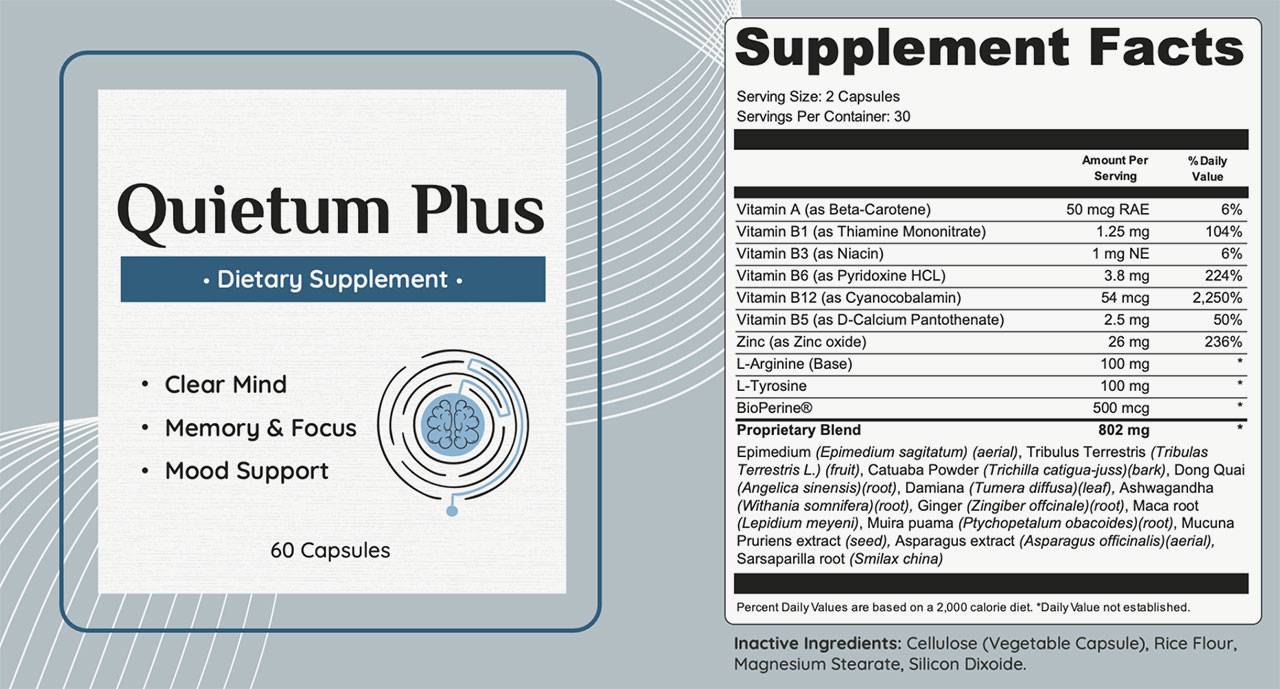 QuietumPlus Supplement Fact